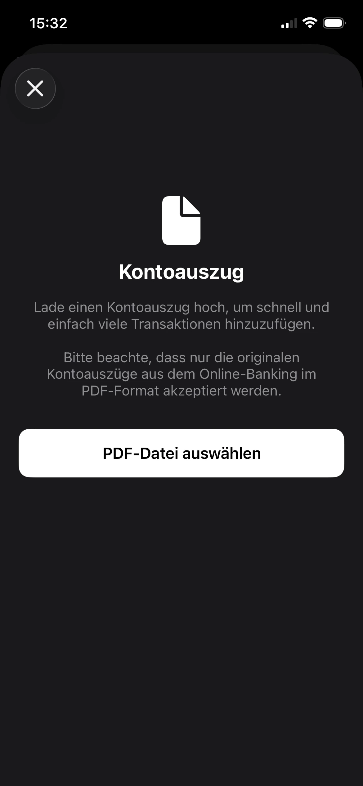 PDF-Kontoauszug importieren