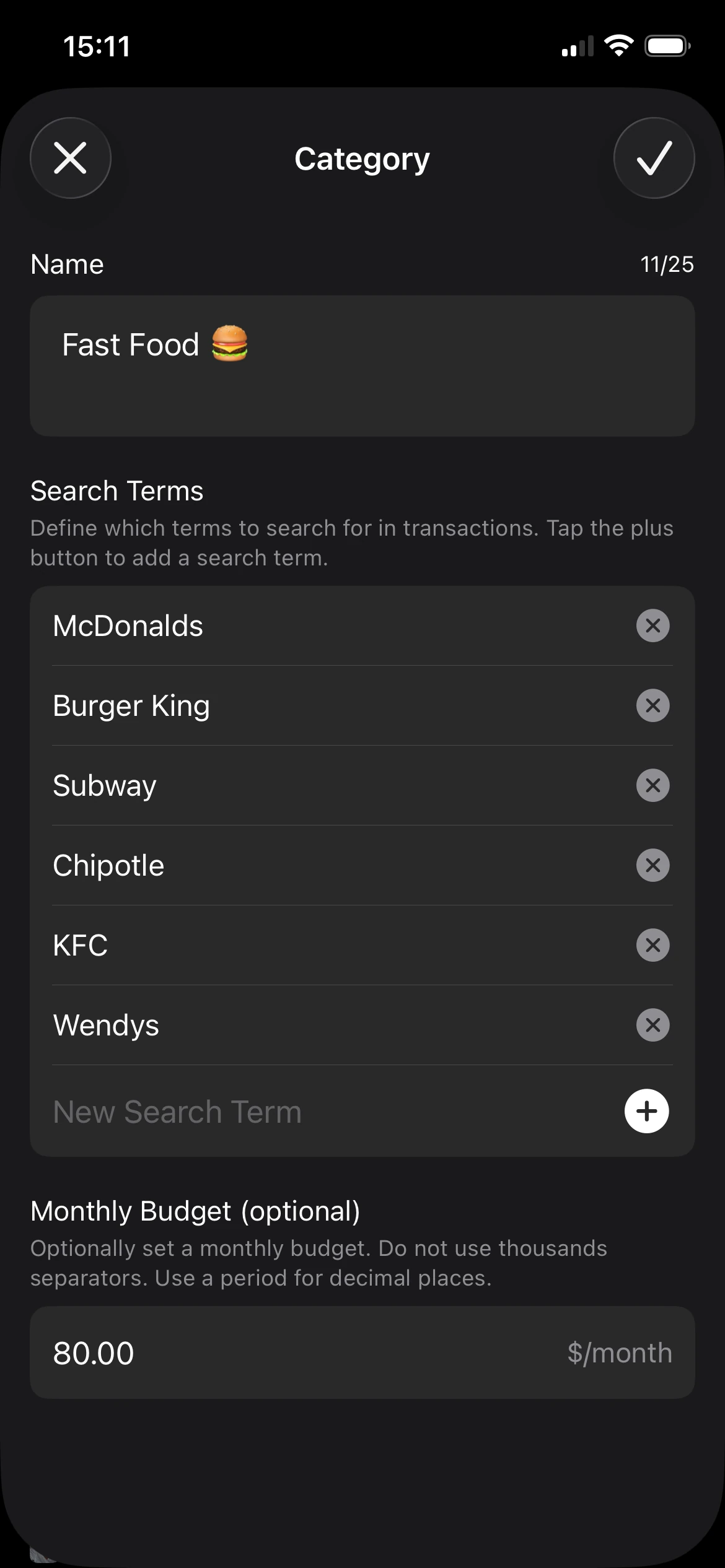 edit category