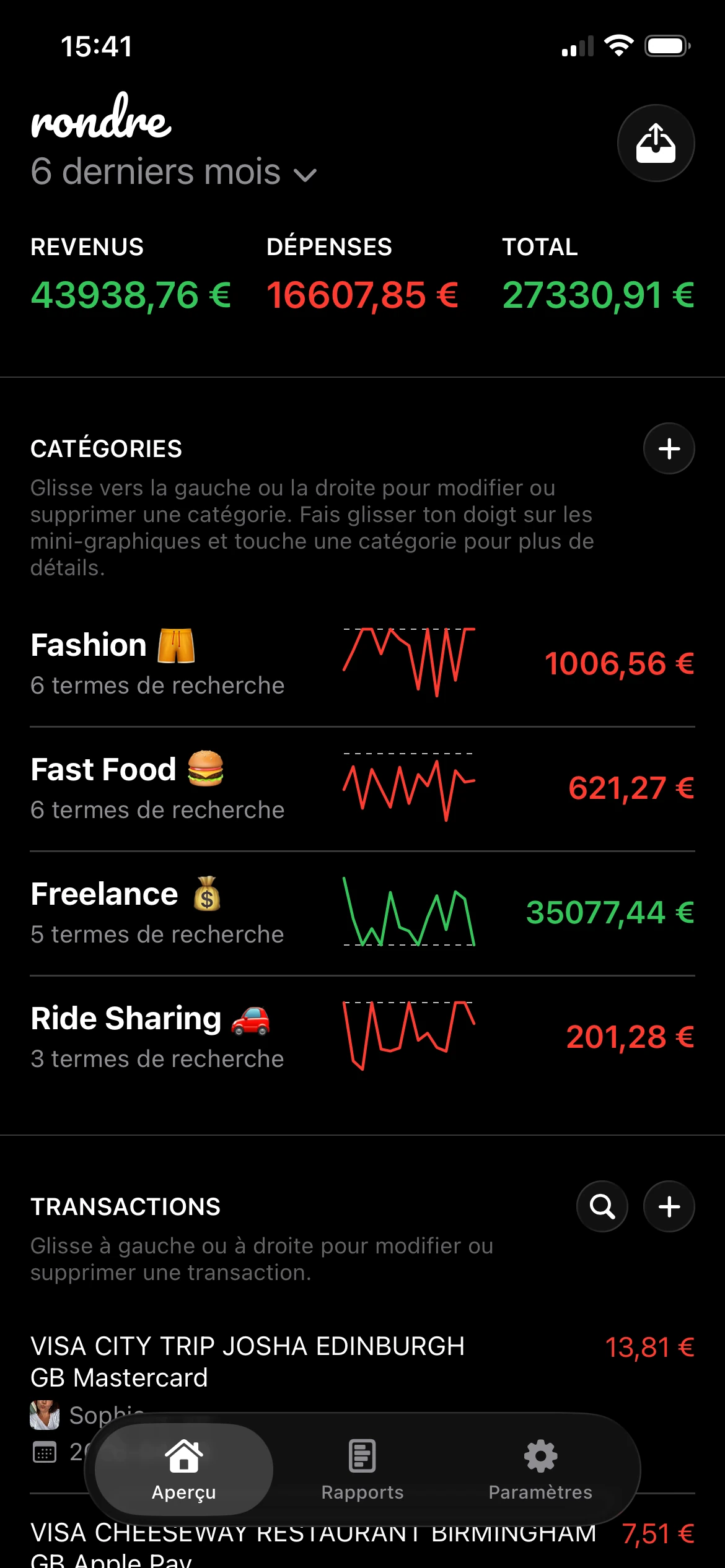 écran d'aperçu rondre